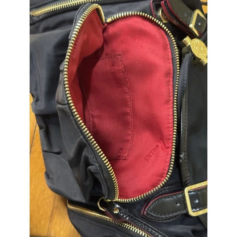 MZ Wallace Marlena backpack - Black nylon and leather, red interior and accents